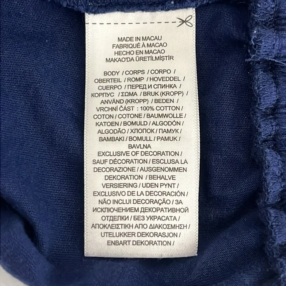 Ralph Lauren Polo Tropical Logo Cotton Jersey Baby Romper Navy Blue Size 3 M